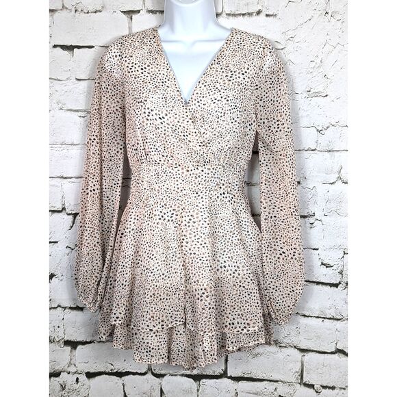 JAPNA Coquette Festival Boho Feminine Tie-Back Layered Shorts Romper Size Small - Picture 1 of 10
